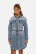Short studded denim dress
